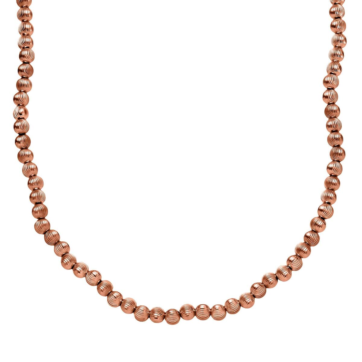 Texture Beaded Necklace in 18K Vermeil Rose Gold Over Sterling Silver 18-20 Inches 20.20 Grams image number 0