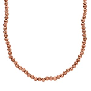 Texture Beaded Necklace in 18K Vermeil Rose Gold Over Sterling Silver 18-20 Inches 20.20 Grams