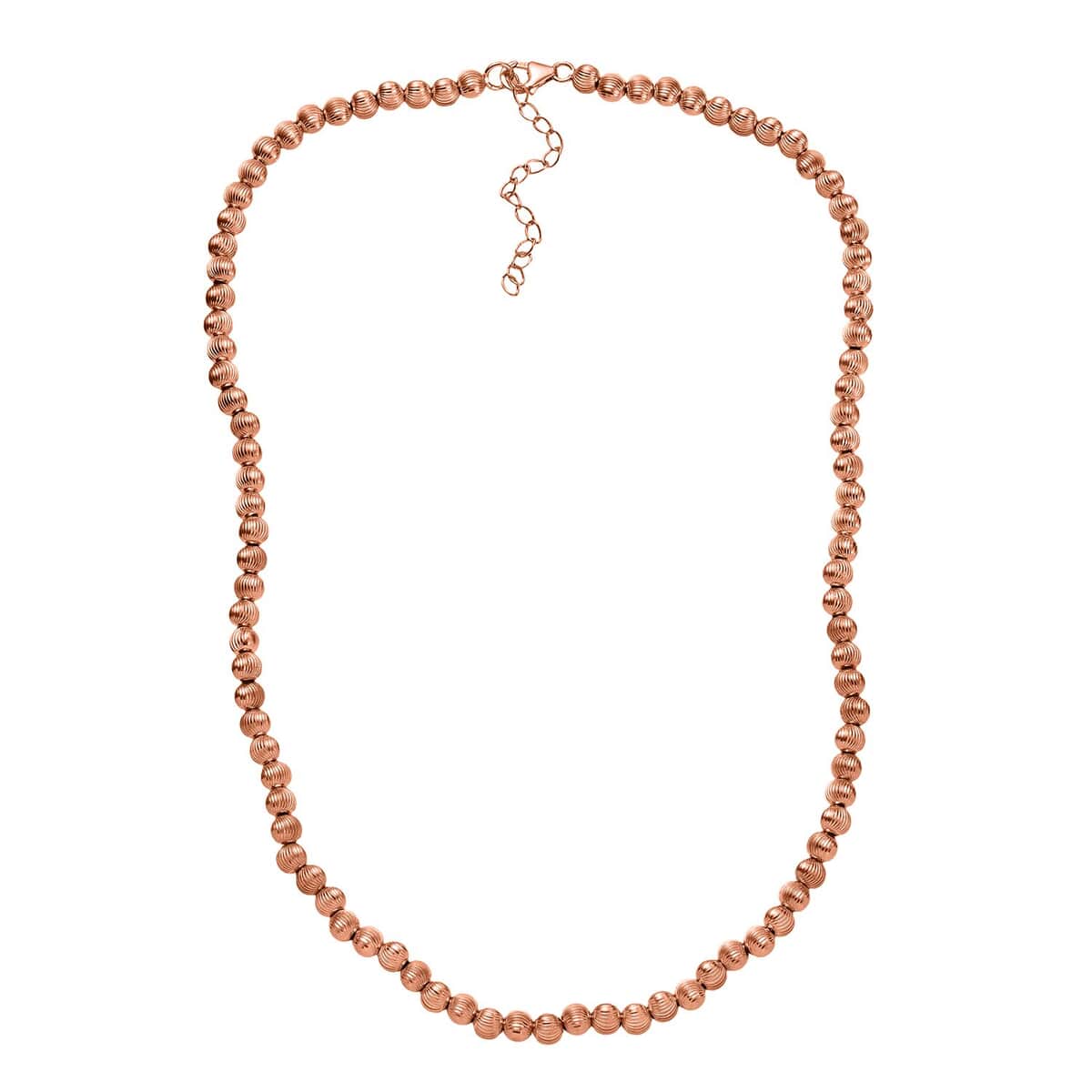 Texture Beaded Necklace in 18K Vermeil Rose Gold Over Sterling Silver 18-20 Inches 20.20 Grams image number 3