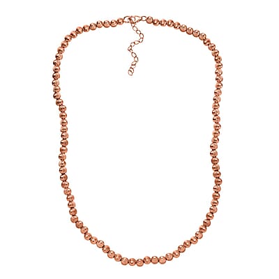 D'Joy Texture Beaded Necklace in 18K Vermeil Rose Gold Over Sterling Silver 18-20 Inches 20.20 Grams
