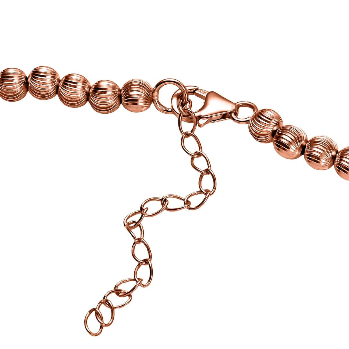 Texture Beaded Necklace in 18K Vermeil Rose Gold Over Sterling Silver 18-20 Inches 20.20 Grams image number 4