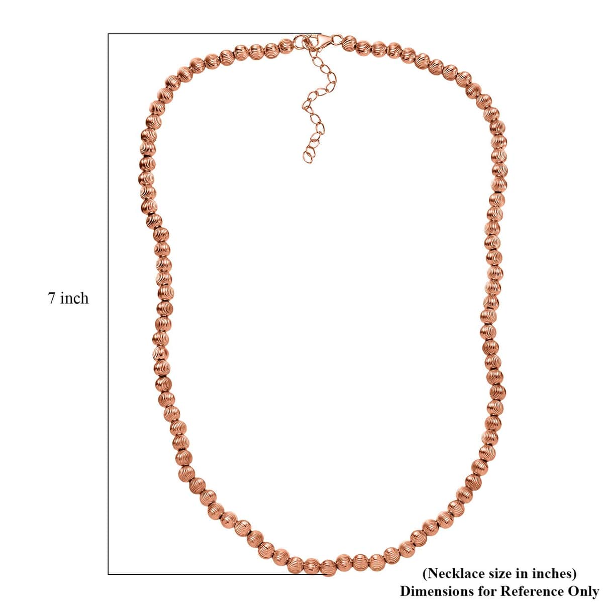 Texture Beaded Necklace in 18K Vermeil Rose Gold Over Sterling Silver 18-20 Inches 20.20 Grams image number 5