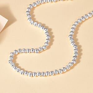 D'Joy Texture Beaded Necklace in Sterling Silver 18-20 Inches 20.20 Grams
