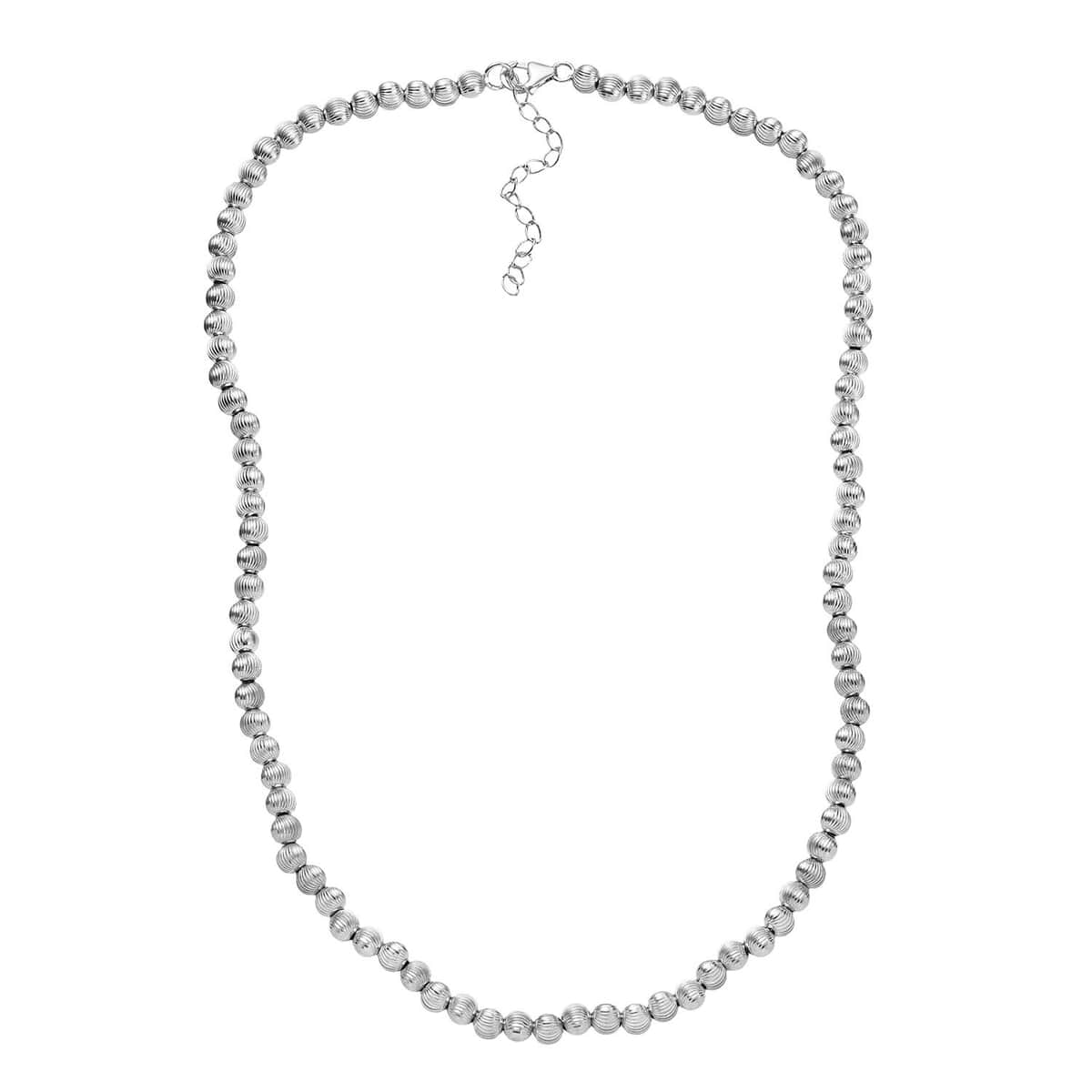 Texture Beaded Necklace in Sterling Silver 18-20 Inches 20.20 Grams image number 3