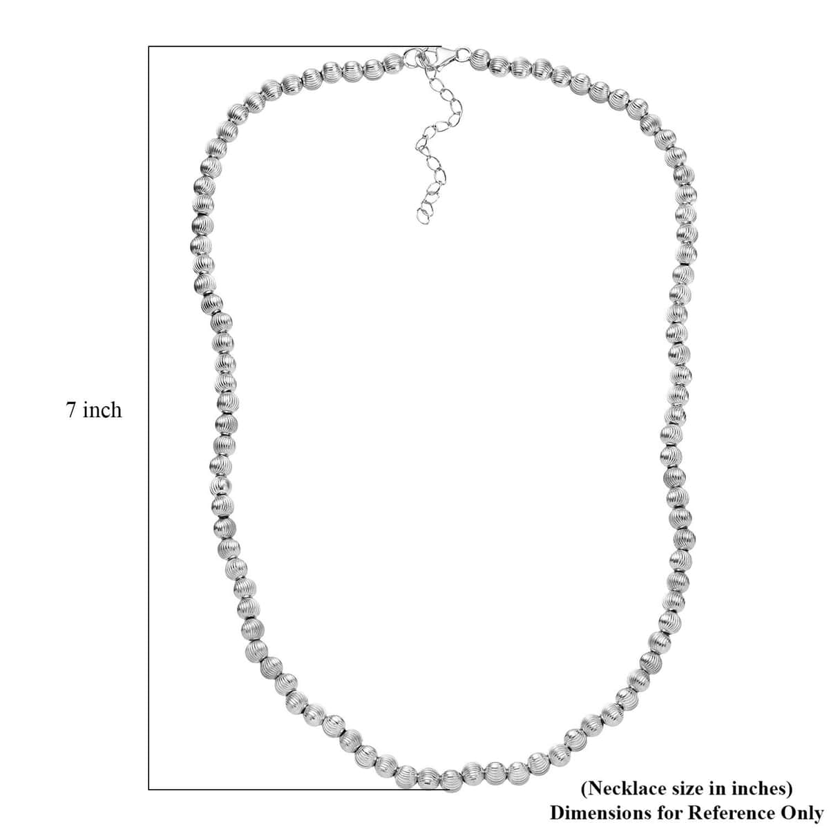 Texture Beaded Necklace in Sterling Silver 18-20 Inches 20.20 Grams image number 5