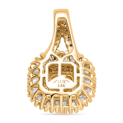  Luxoro AAA Madagascar Yellow Sapphire, I2 White and Yellow Diamond 1.45 ctw Double Halo Pendant without Chain in 14K Yellow Gold