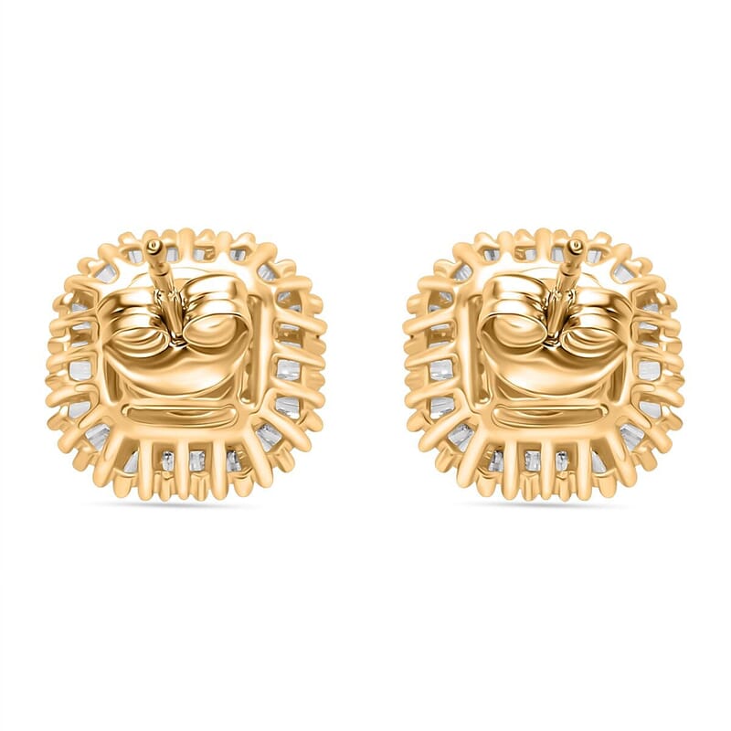Certified & Appraised Luxoro AAA Madagascar Yellow Sapphire, I2 White and Yellow Diamond 2.75 ctw Double Halo Stud Earrings in 14K Yellow Gold