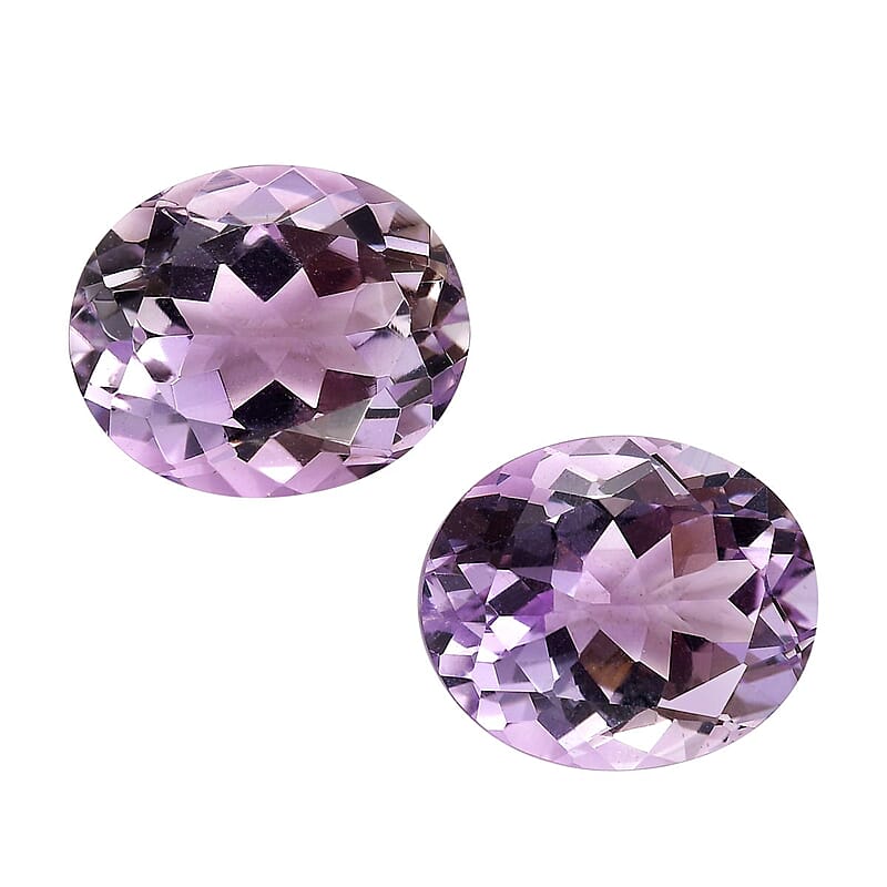 Rose De France Amethyst Set of 2 (Ovl 12x10 mm) 8.64 ctw Loose Gemstone