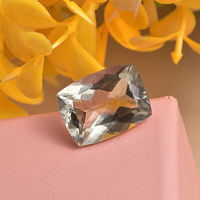 Montezuma Prasiolite (Cush 16x12 mm) 9.31 ctw Loose Gemstone