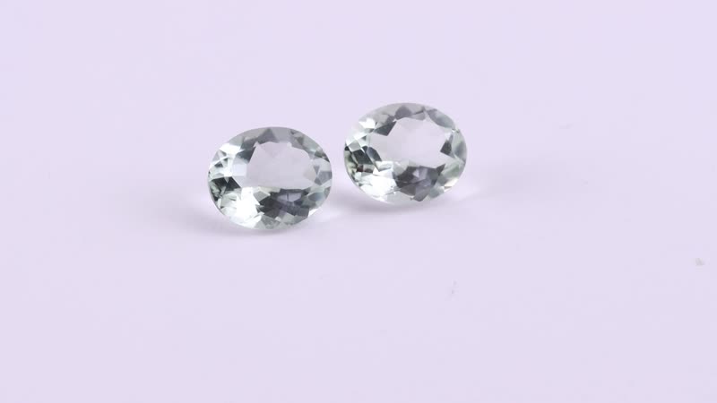 Montezuma Prasiolite Set of 2 (Ovl 12x10 mm) 8.03 ctw Loose Gemstone