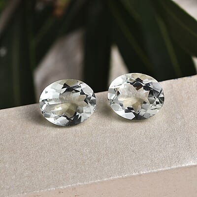 Montezuma Prasiolite Set of 2 (Ovl 12x10 mm) 8.03 ctw Loose Gemstone