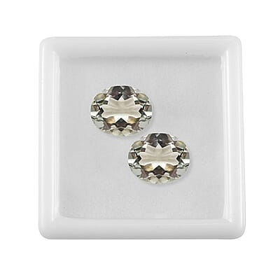 Montezuma Prasiolite Set of 2 (Ovl 12x10 mm) 8.03 ctw Loose Gemstone