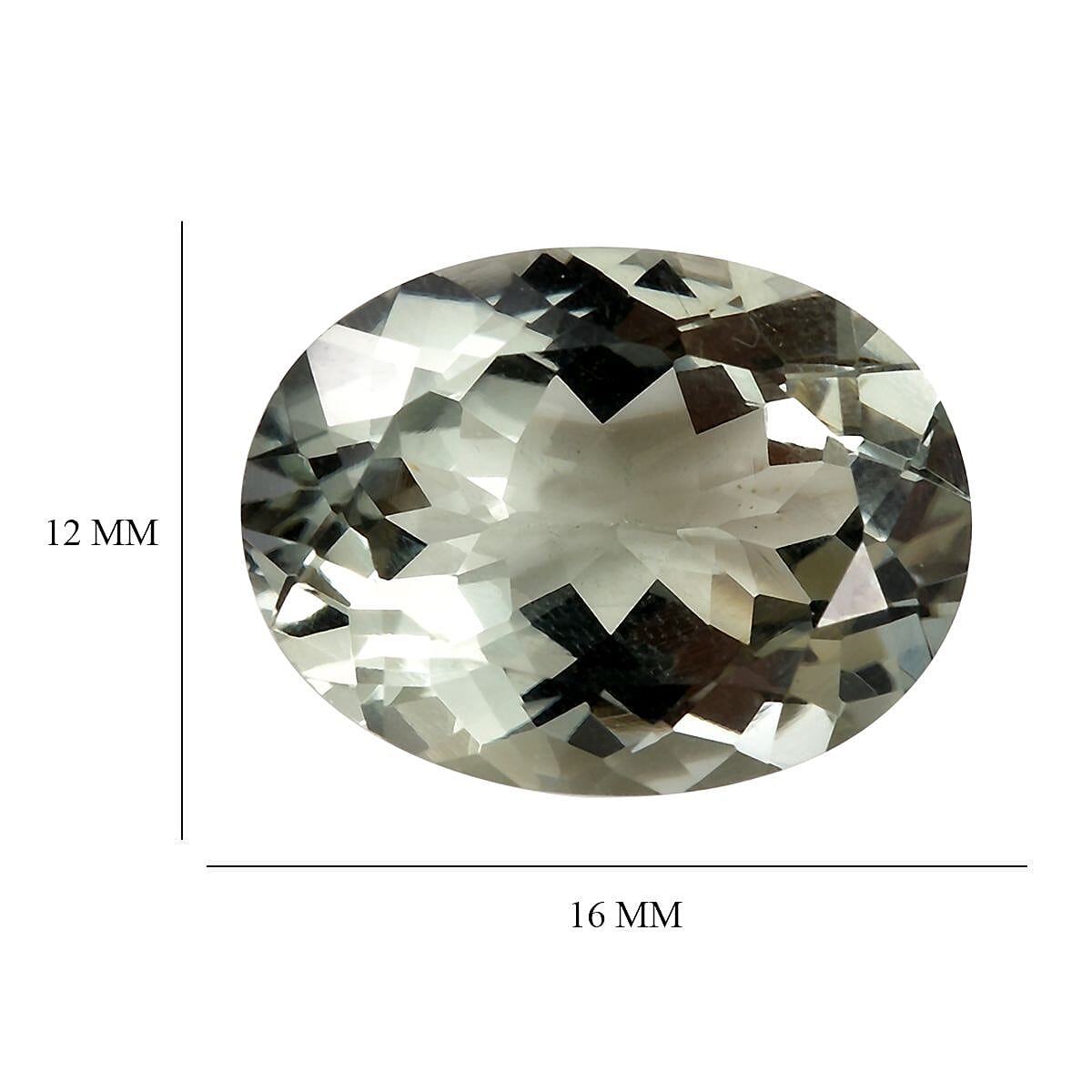 Montezuma Prasiolite (Ovl 16x12 mm) 7.78 ctw Loose Gemstone