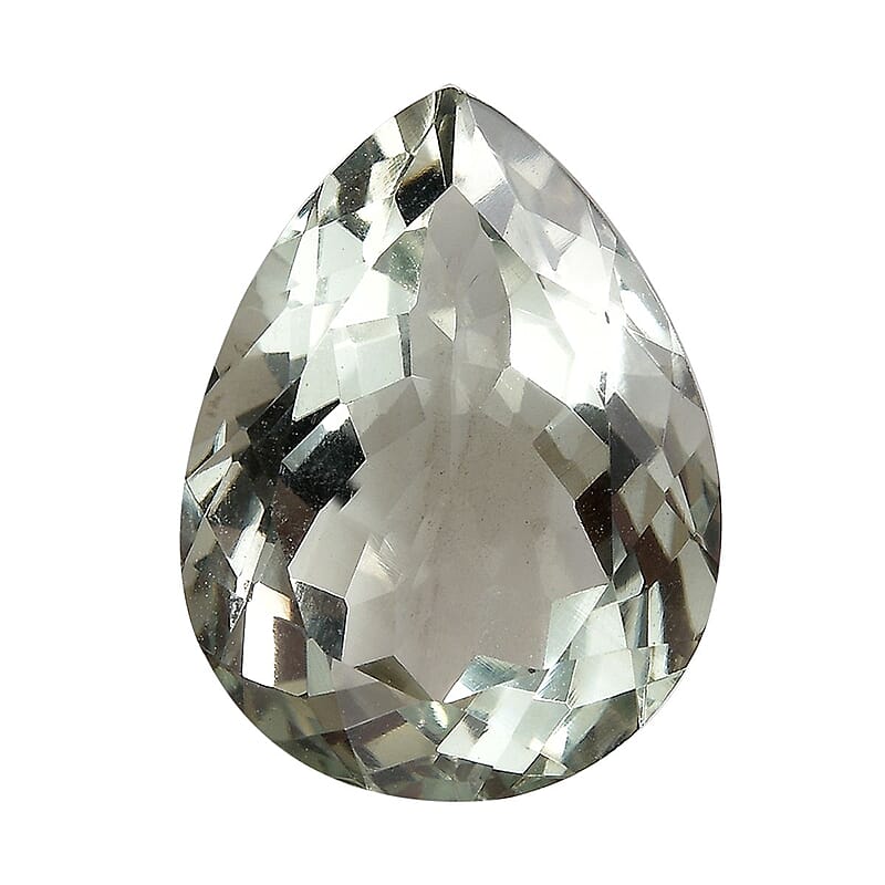 Montezuma Prasiolite (Pear 16x12 mm) 6.24 ctw Loose Gemstone