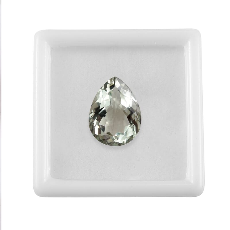 Montezuma Prasiolite (Pear 16x12 mm) 6.24 ctw Loose Gemstone