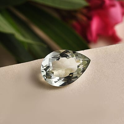 Montezuma Prasiolite (Pear 18x13 mm) 9.52 ctw Loose Gemstone