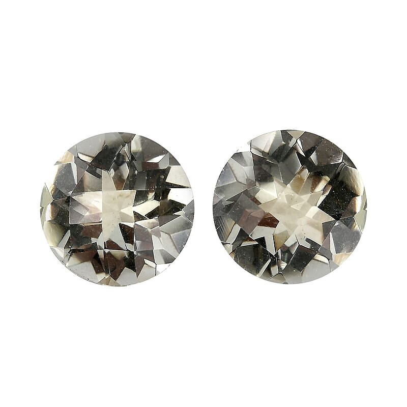 Montezuma Prasiolite Set of 2 (Rnd 10 mm) 6.45 ctw Loose Gemstone