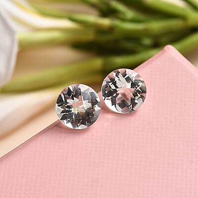 Montezuma Prasiolite Set of 2 (Rnd 10 mm) 6.45 ctw Loose Gemstone