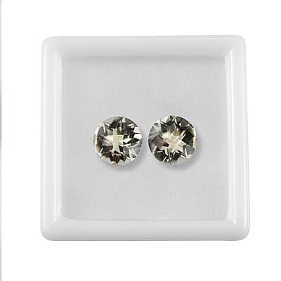 Montezuma Prasiolite Set of 2 (Rnd 10 mm) 6.45 ctw Loose Gemstone