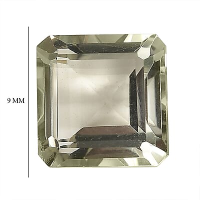 Montezuma Prasiolite Set of 2 (Sqr 9 mm) 6.51 ctw Loose Gemstone