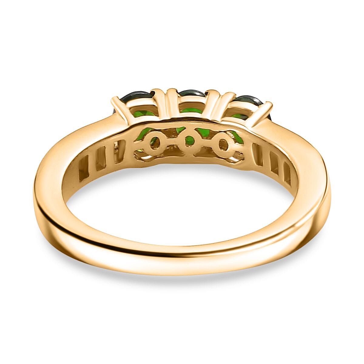 Chrome Diopside and Moissanite 1.43 ctw Ring in Vermeil Yellow Gold Over Sterling Silver (Size 6.5)