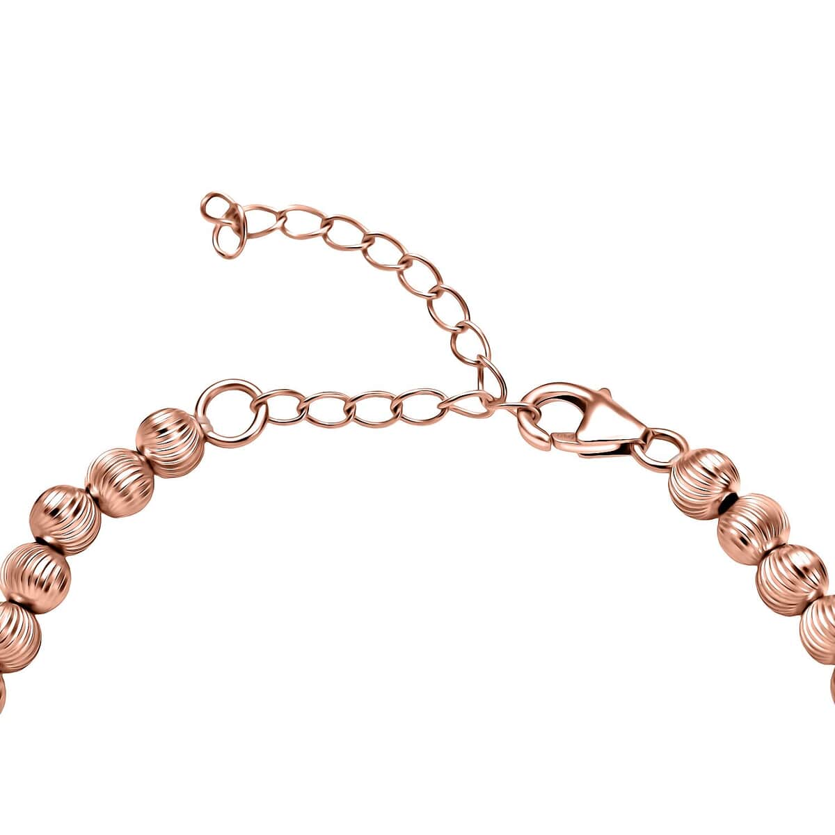 Texture Beaded Bracelet in 18K Vermeil Rose Gold Over Sterling Silver (6.50-8.50In) 10 Grams image number 3