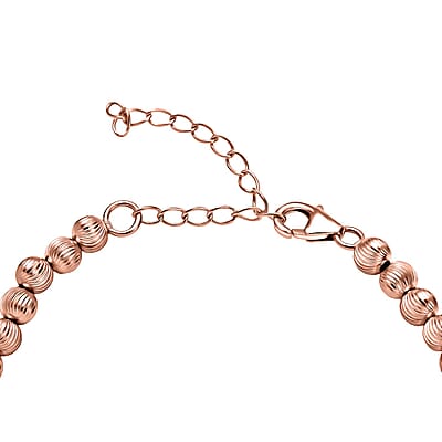 Texture Beaded Bracelet in 18K Vermeil Rose Gold Over Sterling Silver (6.50-8.50In) 10 Grams