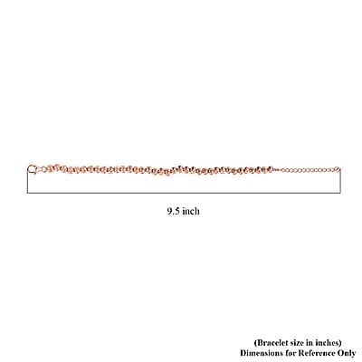 Texture Beaded Bracelet in 18K Vermeil Rose Gold Over Sterling Silver (6.50-8.50In) 10 Grams