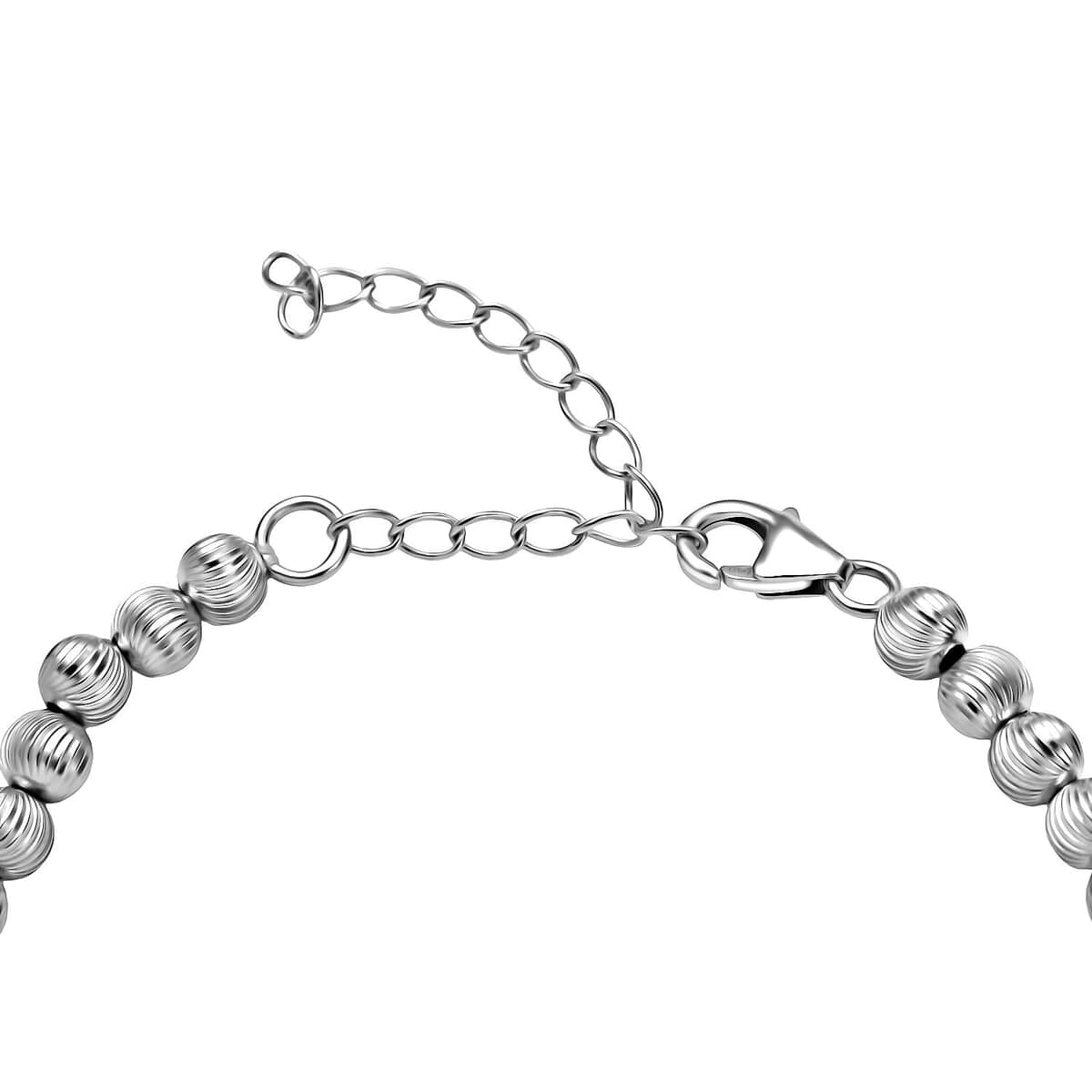 Texture Beaded Bracelet in Sterling Silver (6.50-8.50In) 10 Grams image number 3