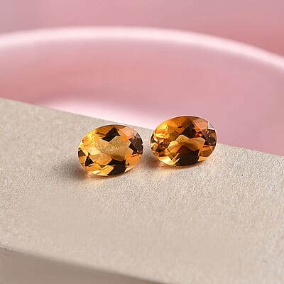 Serra Gaucha Citrine Set of 2 (Ovl 8x6 mm) 2.11 ctw Loose Gemstone