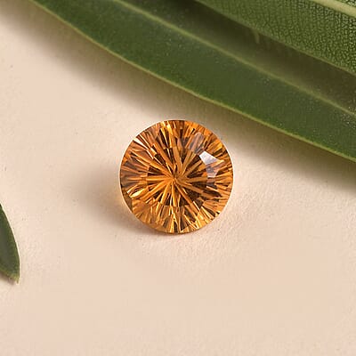 AAA Serra Gaucha Citrine (Rnd 10 mm) 2.88 ctw Loose Gemstone