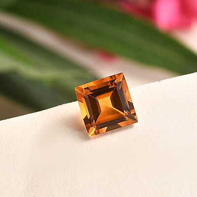 AA Serra Gaucha Citrine (Sqr 9 mm) 3.07 ctw Loose Gemstone