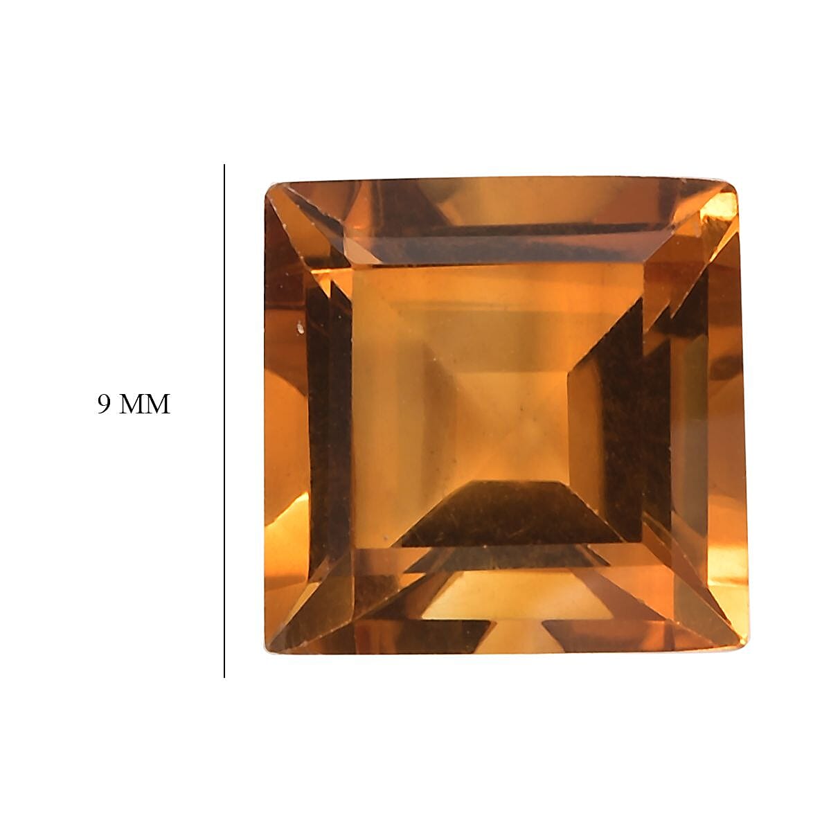 AA Serra Gaucha Citrine (Sqr 9 mm) 3.07 ctw Loose Gemstone