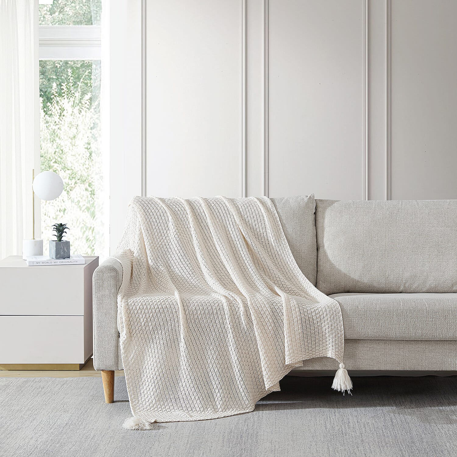 The Nesting Company Amira Acrylic Throw - Off White