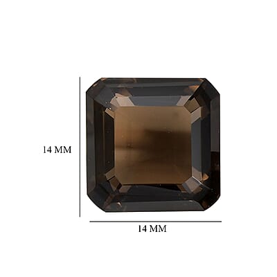 Asscher Cut Brazilian Smoky Quartz Set of 2 (Oct 14x14 mm) 26.19 ctw Loose Gemstone