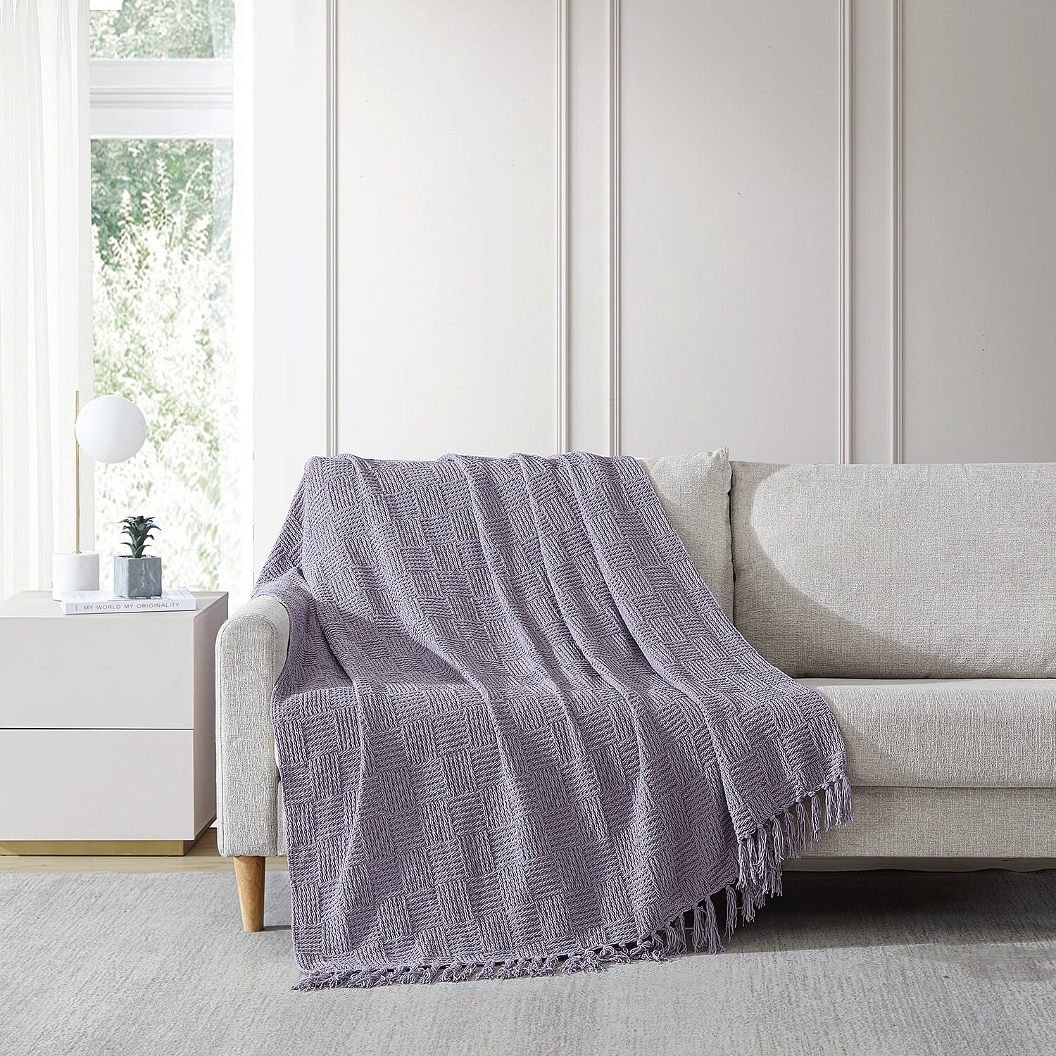 The Nesting Company Eloise Chenille Throw - Lavender