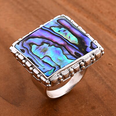 Sajen Silver Abalone Shell Ring in Sterling Silver (Size 10.0)
