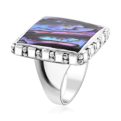 Sajen Silver Abalone Shell Ring in Sterling Silver (Size 10.0)