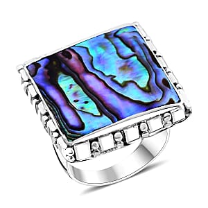 Sajen Silver Abalone Shell Ring in Sterling Silver (Size 8.0)
