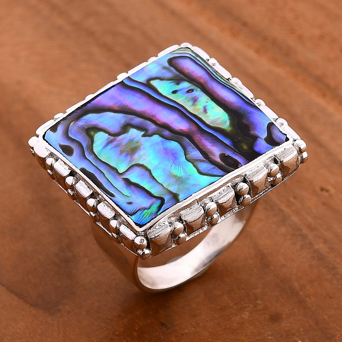 Sajen Silver Abalone Shell Ring in Sterling Silver (Size 8.0) image number 1