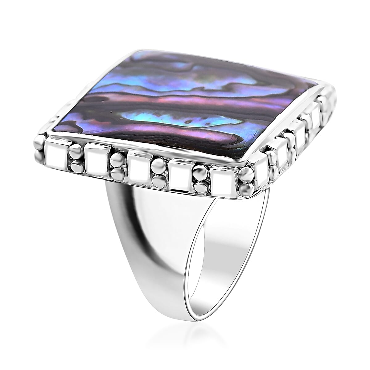 Sajen Silver Abalone Shell Ring in Sterling Silver (Size 8.0) image number 3