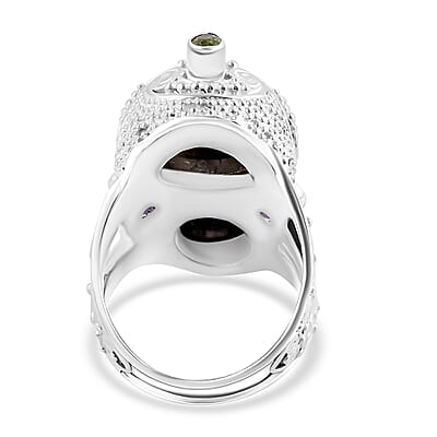 Sajen Silver Rainbow and Golden Obsidian, Multi Gemstone 12.80 ctw Ring in Sterling Silver (Size 10.0)