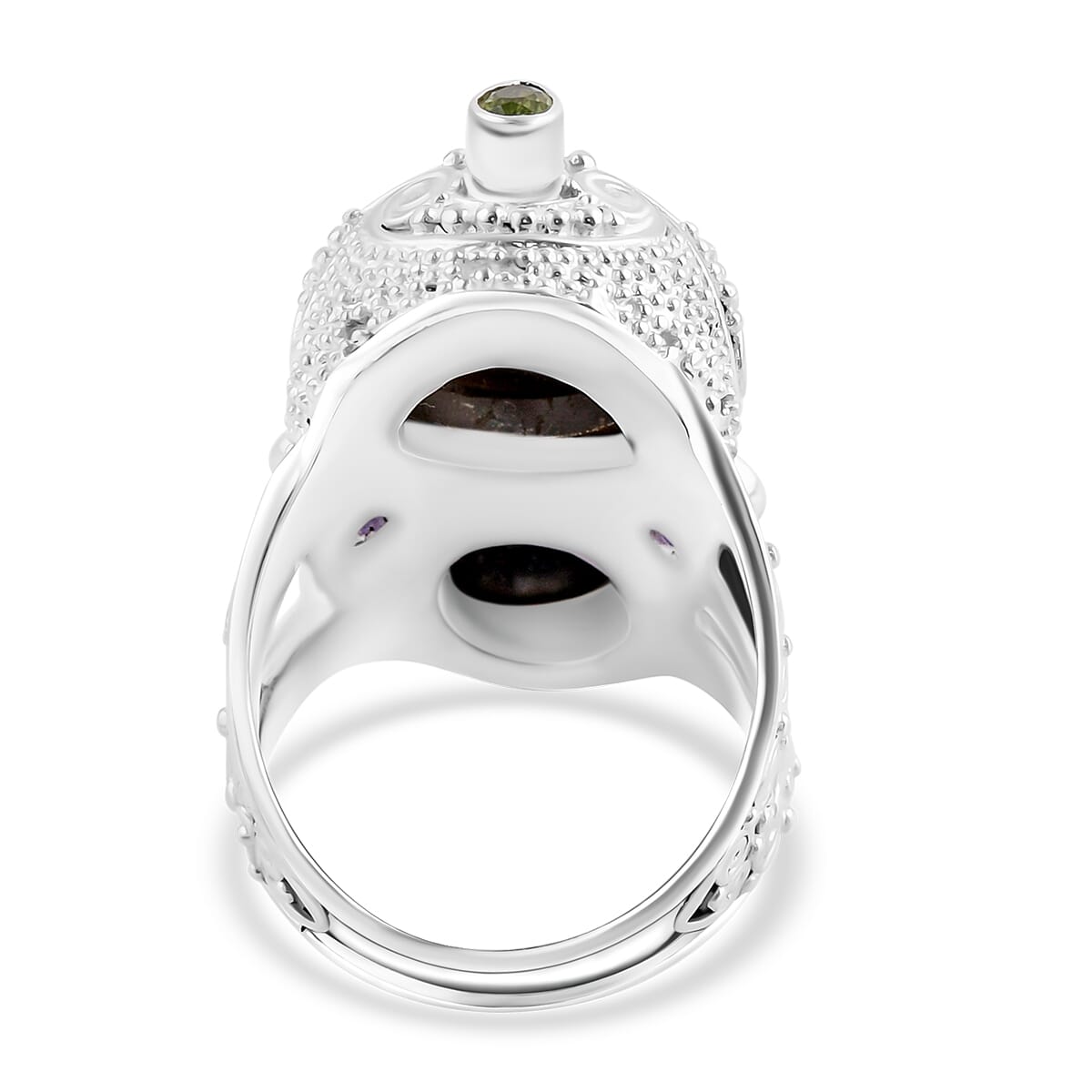 Sajen Silver Rainbow and Golden Obsidian, Multi Gemstone 12.80 ctw Ring in Sterling Silver (Size 7.0) image number 4