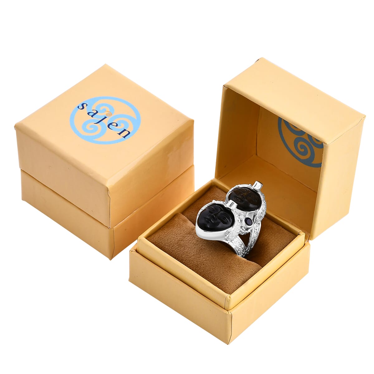 Sajen Silver Rainbow and Golden Obsidian, Multi Gemstone 12.80 ctw Ring in Sterling Silver (Size 7.0) image number 6