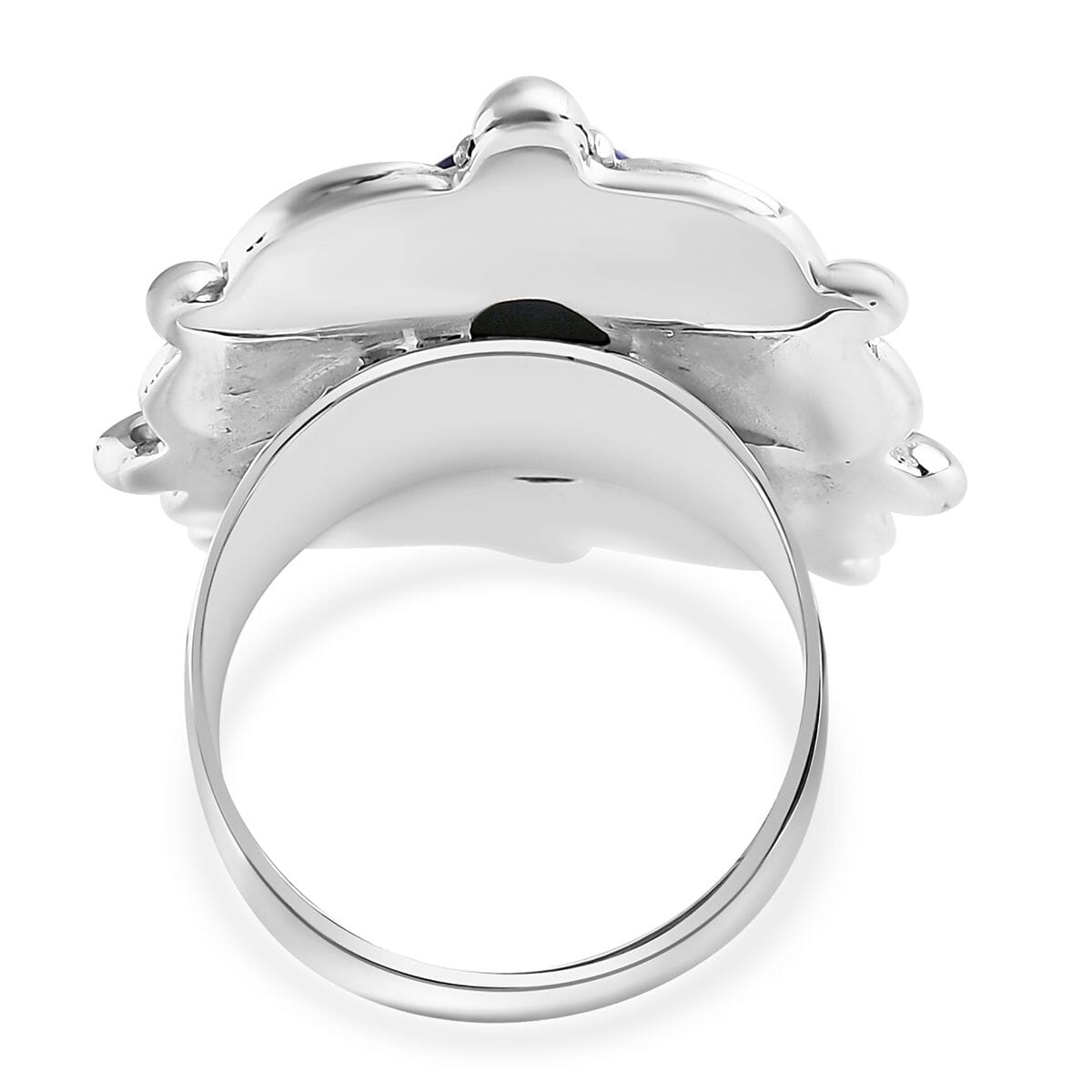 Sajen Silver Lapis Lazuli and Sky Blue Topaz 12.10 ctw Celestial Vortex Ring in Sterling Silver (Size 7.0) image number 4