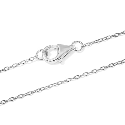 White Edison Pearl Station Necklace in Rhodium Over Sterling Silver 20 Inches