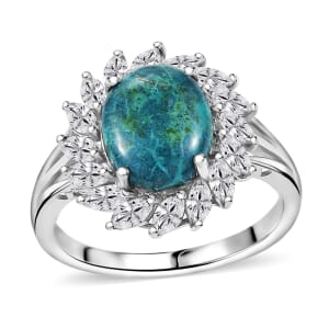 Table Mountain Shadowkite and White Topaz 4.90 ctw Succulent Spiral Ring in Rhodium Over Sterling Silver (Size 9.0)