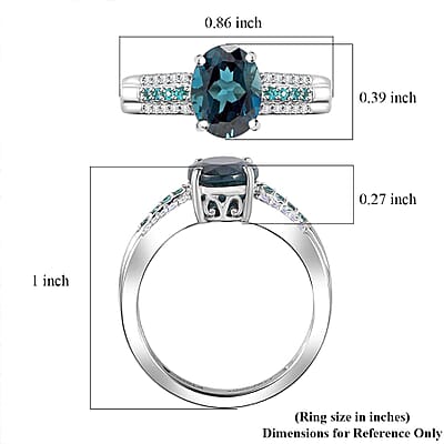 Rhapsody 950 Platinum AAA Monte Belo Indicolite, Paraiba Tourmaline, Diamond (E-F, VS2) Bridge Ring (Size 10.0) (6.86 g) 2.75 ctw