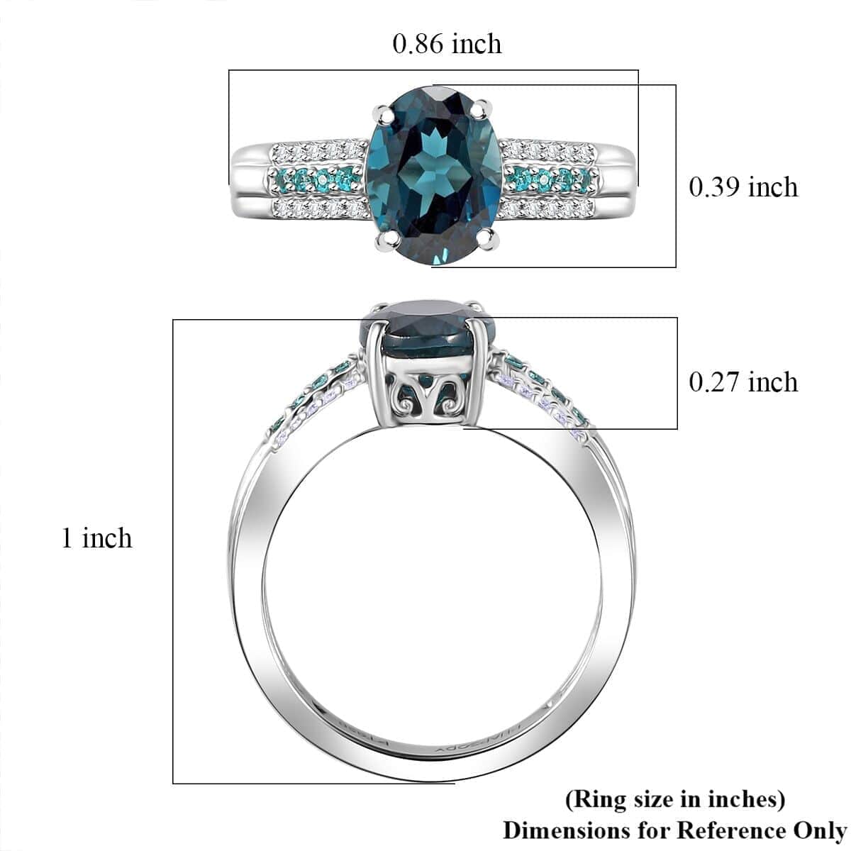 Rhapsody AAAA Monte Belo Indicolite, Paraiba Tourmaline and E-F VS2 Diamond 2.75 ctw Bridge Ring in 950 Platinum (Size 6.0) 5.30 Grams image number 5