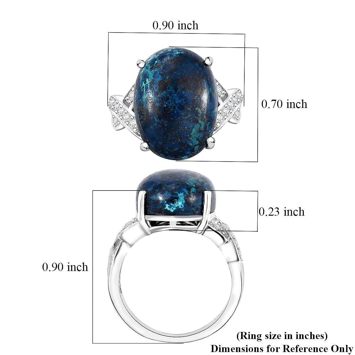 Premium Table Mountain Shadowkite and White Zircon 12.40 ctw Infinity Shank Ring in Rhodium Over Sterling Silver (Size 10.0)